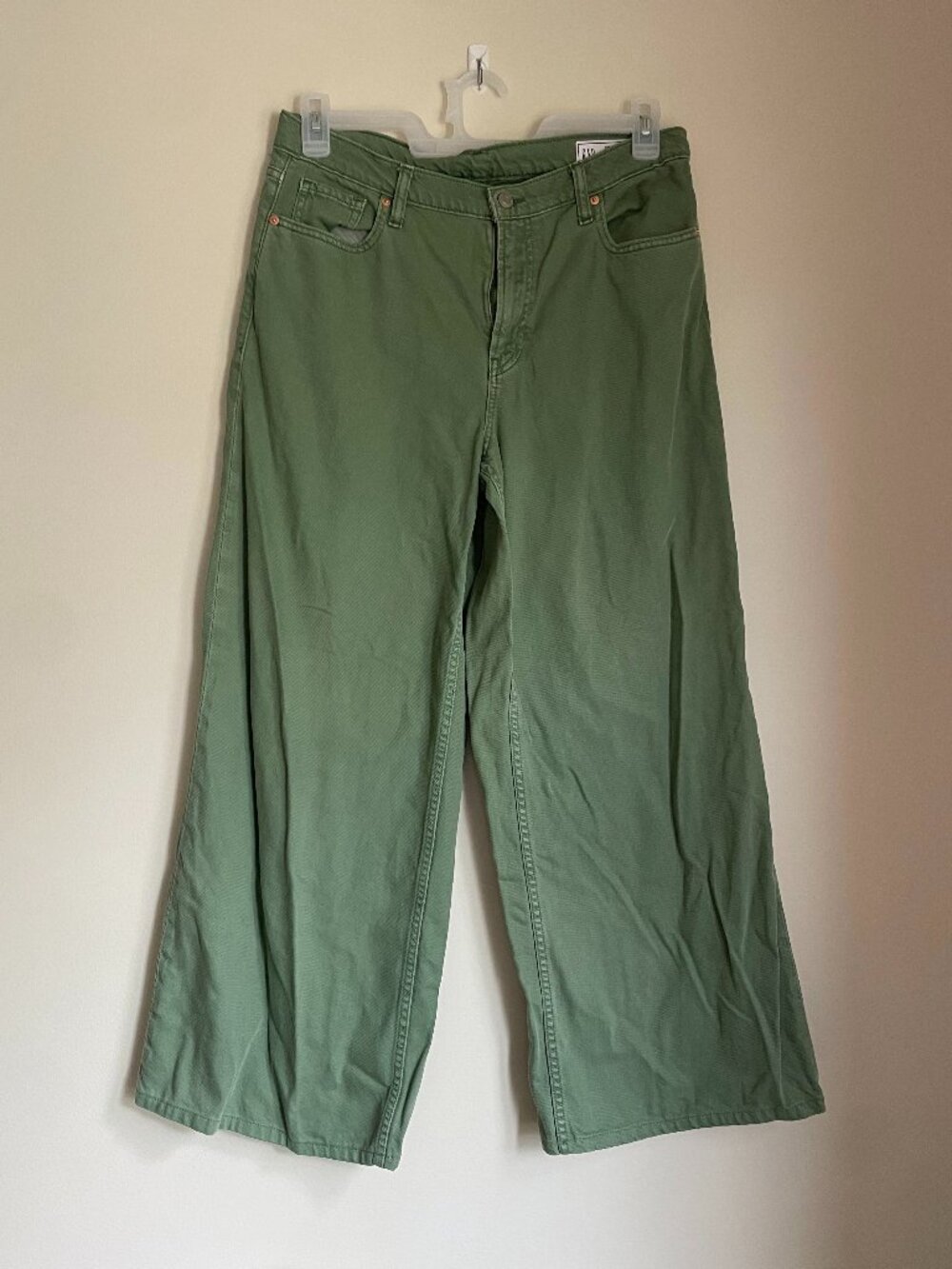Gap Green Baggy Mid Rise UltraSoft Wide Leg Jeans 30/10R